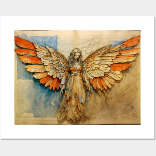 Golden Tattered Angel Posters and Art